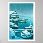 Ukiyoe - Hasui - Nr.27 Schnee bei Mukōjima - Poster (Vorne)