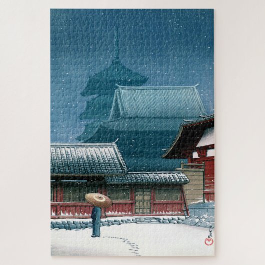 Ukiyoe - Hasui - Nr. 31 Tennoji-Tempel in Osaka - Puzzle (Vertikal)