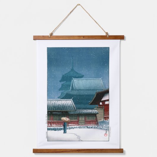 Ukiyoe - Hasui - Nr. 31 Tennoji-Tempel in Osaka - Wandteppich Mit Holzrahmen (Vorderseite)