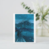 Ukiyoe - Hasui - Nr. 33 Abend in Beppu - Postkarte (Stehend Vorderseite)