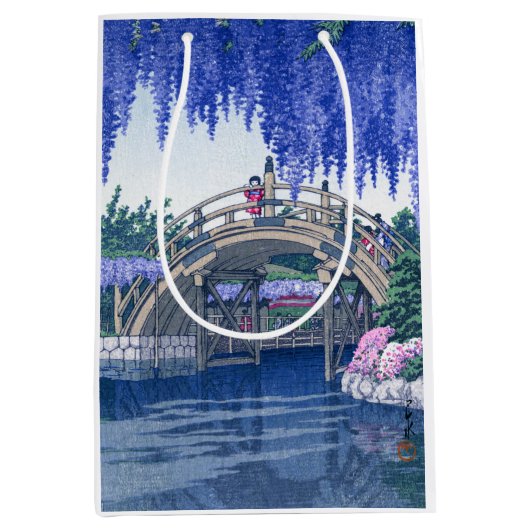 Ukiyoe - Hasui - Nr. 34 Wisteria in Kameido - Mittlere Geschenktüte (Vorderseite)
