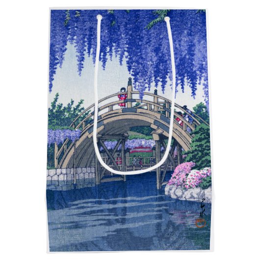 Ukiyoe - Hasui - Nr. 34 Wisteria in Kameido - Mittlere Geschenktüte (Rückseite)