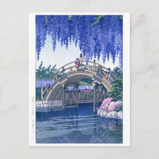 Ukiyoe - Hasui - Nr. 34 Wisteria in Kameido - Postkarte