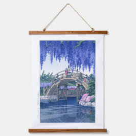 Ukiyoe - Hasui - Nr. 34 Wisteria in Kameido - Wandteppich Mit Holzrahmen