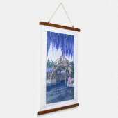 Ukiyoe - Hasui - Nr. 34 Wisteria in Kameido - Wandteppich Mit Holzrahmen (Gewinkelt)