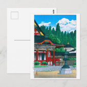 Ukiyoe - Hasui - Nr.36 Kuonji Temple am Berg Minob Postkarte (Vorne/Hinten)
