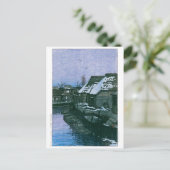 Ukiyoe - Hasui - Nr. 41 Lingering Snow bei Urayasu Postkarte (Stehend Vorderseite)