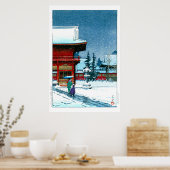 Ukiyoe - Hasui - Nr.43 Schnee bei Nezu Gongen Shri Poster (Küche)