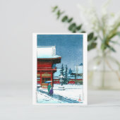 Ukiyoe - Hasui - Nr.43 Schnee bei Nezu Gongen Shri Postkarte (Stehend Vorderseite)