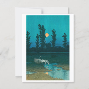ukiyoe Hasui Nr. 52 Abendmond über Nakanosima Postkarte
