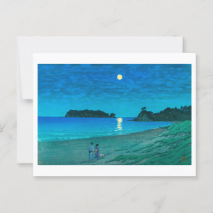 ukiyoe Hasui Nr. 54 Vollmond am Strand Postkarte