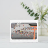 Ukiyoe - Hiroshige - No.41 Miya - Postkarte (Stehend Vorderseite)