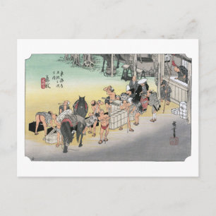 ukiyoe Hiroshige Nr.22 Fujieda Postkarte