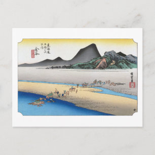 ukiyoe Hiroshige Nr.24 Kanaya Postkarte