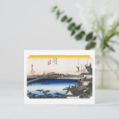 ukiyoe Hiroshige Nr. 34 Yoshida Postkarte (Stehend Vorderseite)