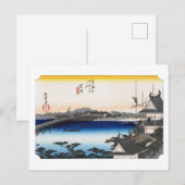 ukiyoe Hiroshige Nr. 34 Yoshida Postkarte (Vorne/Hinten)