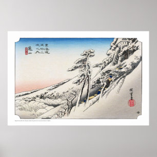 Ukiyoe - Hiroshige - Nr. 46 Kameyama - Poster