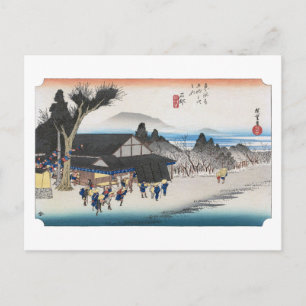 ukiyoe Hiroshige Nr.51 Ishibe Postkarte
