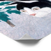 Ukiyoe [komei] 02 Katze mit Tomatensorte Pflanze Poster (Ecke)