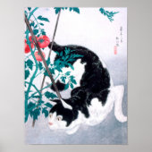 Ukiyoe [komei] 02 Katze mit Tomatensorte Pflanze Poster (Vorne)