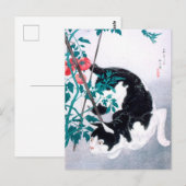 Ukiyoe [komei] 02 Katze mit Tomatensorte Pflanze Postkarte (Vorne/Hinten)