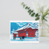 ukiyoe [komei] Das rote Tor von Hongo in Schnee Postkarte (Stehend Vorderseite)