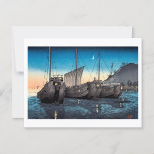 ukiyoe [komei] Schiffe in der Inatori-Bucht, Izu Postkarte