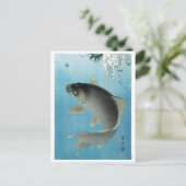 Ukiyoe [Koson] Carp Leaping Postkarte (Stehend Vorderseite)