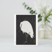 Ukiyoe [Koson] Egret in Rain Postkarte (Stehend Vorderseite)