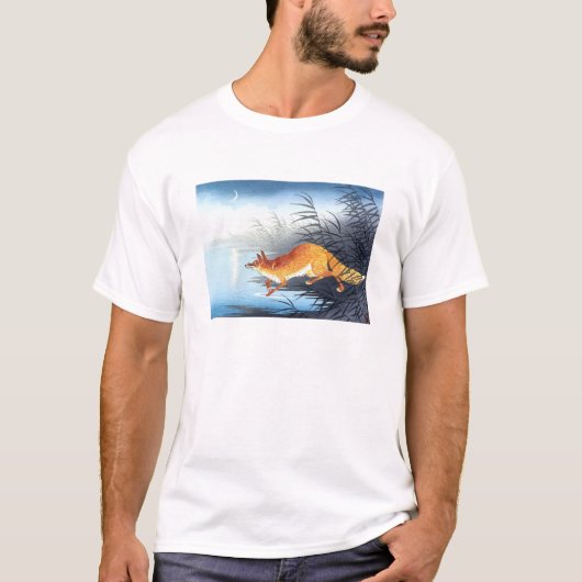 Ukiyoe [Koson] Fox by the Moonlit Water  T-Shirt (Vorderseite)