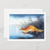 Ukiyoe [Koson] Fox von Moonlit Water Postkarte (Vorne/Hinten)