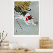 Ukiyoe [Koson] Kitten and Lantern (L) Poster (Küche)