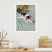 Ukiyoe [Koson] Kitten and Lantern (M) Poster (Küche)