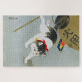 Ukiyoe [Koson] Kitten and Lantern Puzzle (Horizontal)