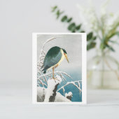 Ukiyoe [Koson] Schwarzgekrönter Nachtheron ...Post Postkarte (Stehend Vorderseite)