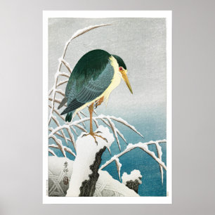Ukiyoe [Koson] Schwarzhals-Nachtreiher …(S) Poster