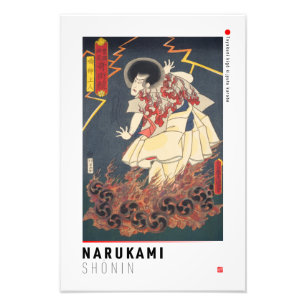 ukiyoe - Narukami shōnin - japanischer Zauberer - Fotodruck