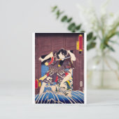 ukiyoe - Toyokuni manga - No.17 Ōkami no Akujirō - Postkarte (Stehend Vorderseite)
