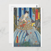 ukiyoe - Toyokuni - No.21 Kazama Hachirō - Postkarte (Vorne/Hinten)