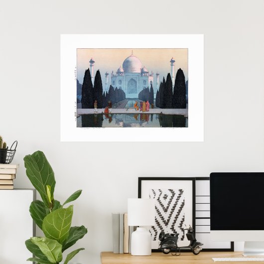 ukiyoe - Yoshida - 03 - Taj Mahal in Morning Mist Poster (Heimbüro)