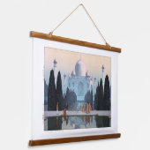 ukiyoe - Yoshida - 03 - Taj Mahal in Morning Mist Wandteppich Mit Holzrahmen (Gewinkelt)