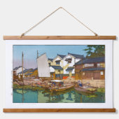 Ukiyoe - Yoshida - 05 - Kura in Tomonoura - Wandteppich Mit Holzrahmen (Vorne)