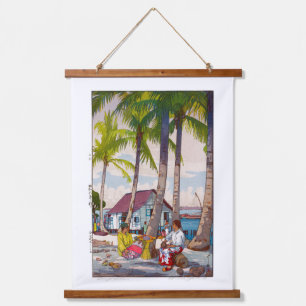 ukiyoe - Yoshida - 06 - Singapur - Wandteppich Mit Holzrahmen