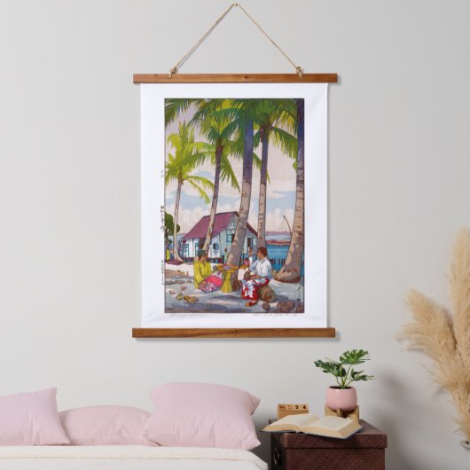 ukiyoe - Yoshida - 06 - Singapur - Wandteppich Mit Holzrahmen (Schlafzimmer)