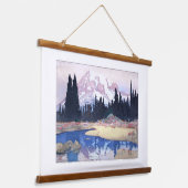 ukiyoe - Yoshida - 07 - Mount Rainier - Wandteppich Mit Holzrahmen (Gewinkelt)