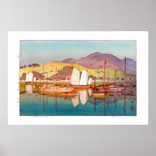 Ukiyoe - Yoshida - 17 - Gewartet für den Tide - Poster (Vorne)