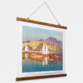 Ukiyoe - Yoshida - 17 - Gewartet für den Tide - Wandteppich Mit Holzrahmen (Gewinkelt)