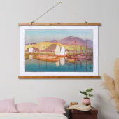 Ukiyoe - Yoshida - 17 - Gewartet für den Tide - Wandteppich Mit Holzrahmen (Schlafzimmer)