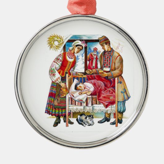 Ukraan Christmas Day Silbernes Ornament (Vorne)