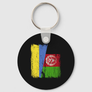 Ukraine Afghanistan Halbflagge Ukrainisch Afghanis Schlüsselanhänger